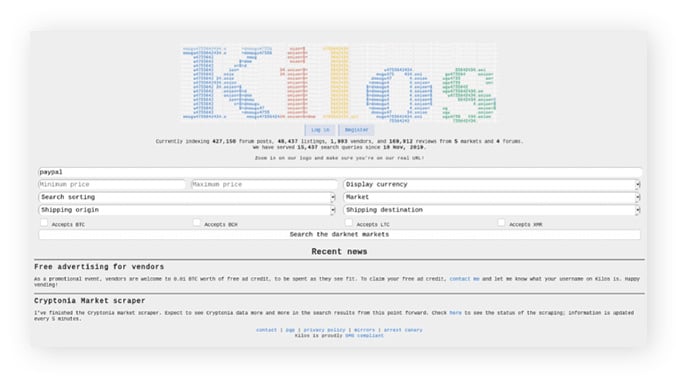 dark web search engines link